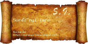 Surányi Imre névjegykártya